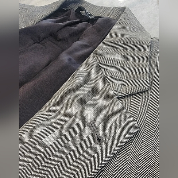 40L Men's Jos. A Bank Blazer Silver Gray Herringbone Silk & Wool Sport Coat - Picture 5 of 10